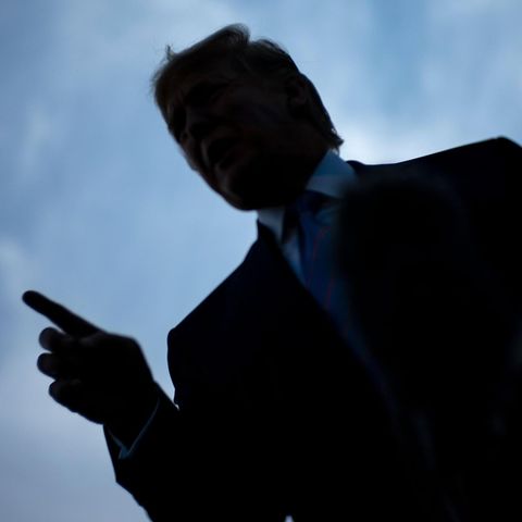 Die Silhouette von US-Präsident Donald Trump