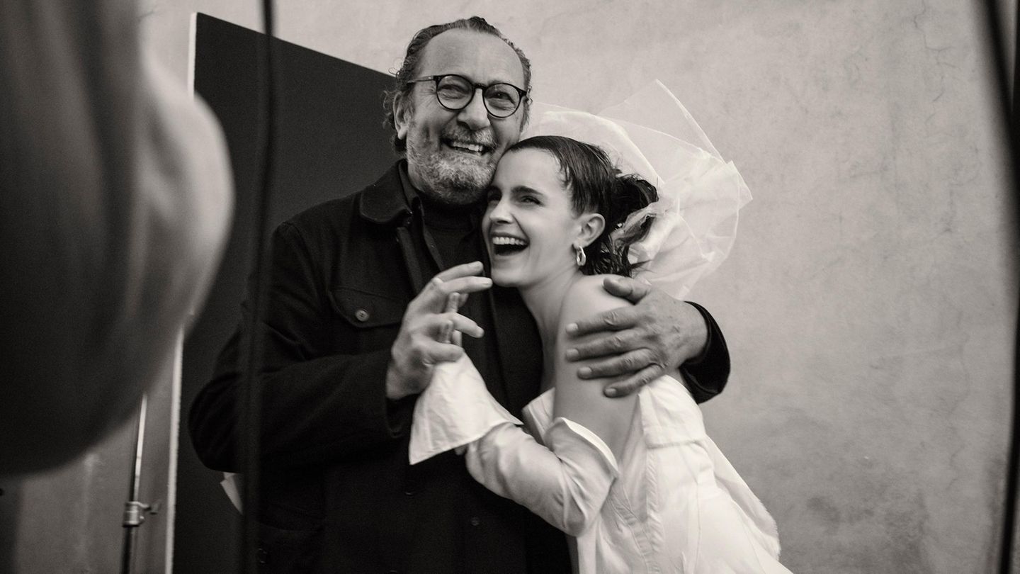 Emma Watson mit Fotograf Paolo Roversi