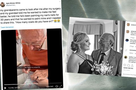 Aylas Opa lackiert ihr die Nägel – sie teilt das Video auf Twitter