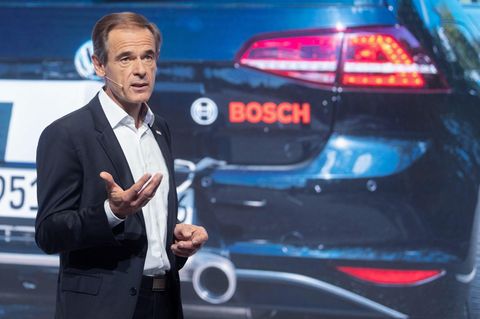 Volkmar Denner, Vorsitzender der Geschäftsführung der Robert Bosch GmbH, spricht auf der Pressekonferenz