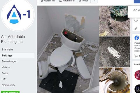 Bei einem Gewitter fliegt einem Paar die Toilette um die Ohren