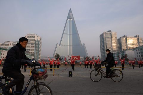 Das Ryugyong Hotel in Pjöngjang (Nordkorea)