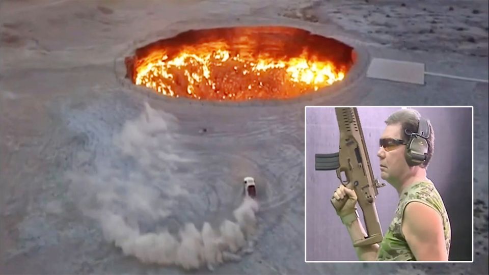 Turkmenistan Diktator fährt um Vulkankrater