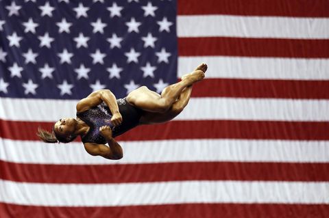Simone Biles beim Aufwärmen bei den US Turnmeisterschaften in Kansas City