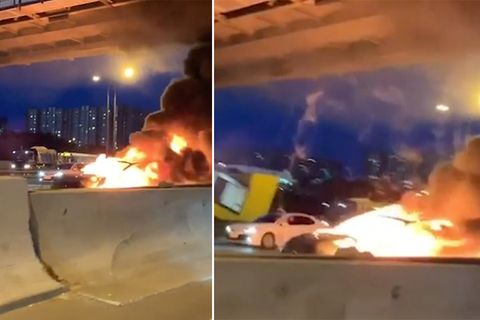 Moskau: Tesla Model 3 explodiert nach Unfall