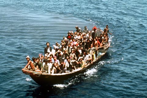 Boat People: Flüchtlinge aus Vietnam auf einem Boot
