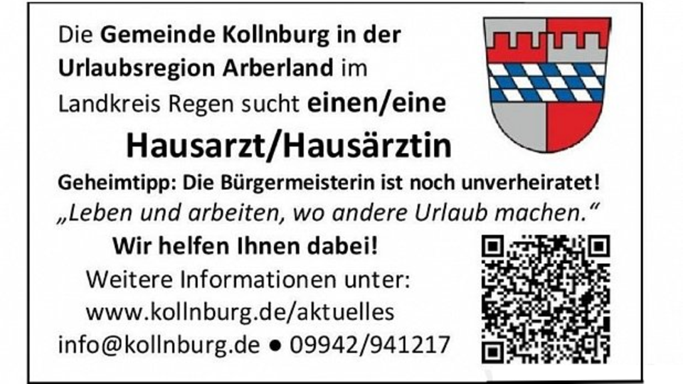 Ungewöhnliche Anzeige: Bayrische Gemeinde sucht neuen Hausarzt – und lockt mit unverheirateter Bürgermeisterin Ungewöhnliche Anzeige: Bayrische Gemeinde sucht neuen Hausarzt – und lockt mit unverheirateter Bürgermeisterin