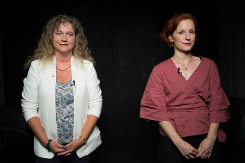 Feministin Teresa Bücker und die Abtreibungsgegnerin Alexandra Maria Linder in der DISKUTHEK