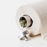 Umgebauter Toilettenpapierhalter