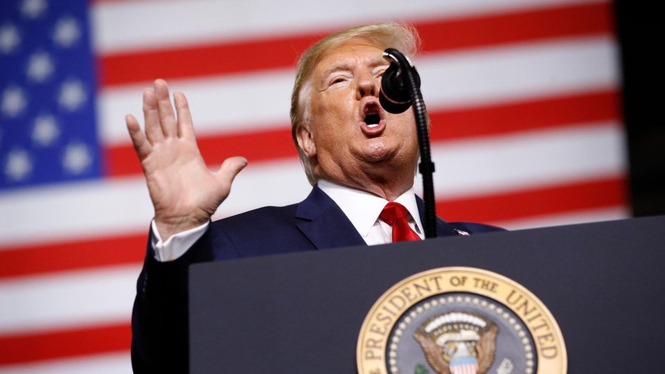 US-Präsident Donald Trump auf einer Wahlkampfveranstaltung in Manchester im Bundesstaat New Hampshire