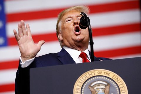 US-Präsident Donald Trump auf einer Wahlkampfveranstaltung in Manchester im Bundesstaat New Hampshire