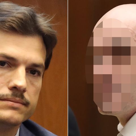 Ashton Kutcher (l.) und Michael G. im Gerichtssaal in Los Angeles im US-Bundesstaat Kalifornien