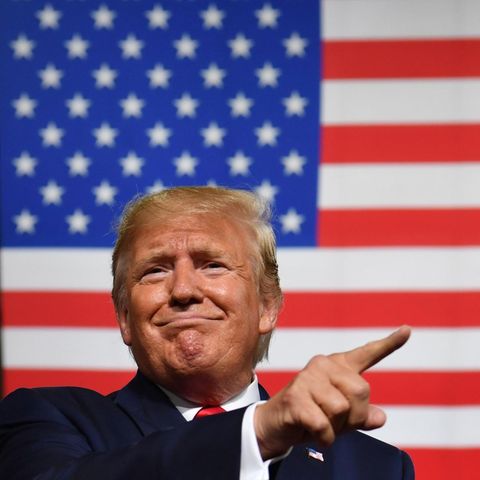 US-Präsident Donald Trump bei seiner Rede in Manchester, New Hampshire