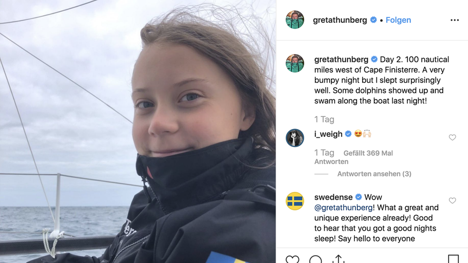 Greta Thunberg auf See Tag 2