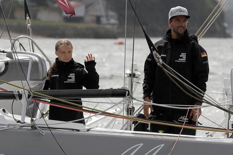 Greta Thunberg (links) auf der "Malizia II"