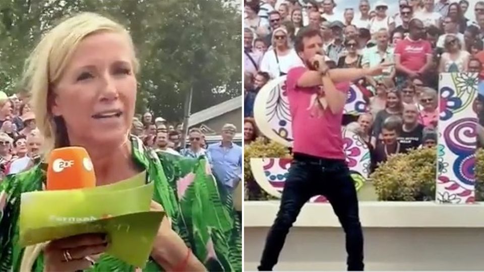 Eklat im ZDF-Fernsehgarten: Comedian Luke Mockridge macht den Affen auf der Bühne
