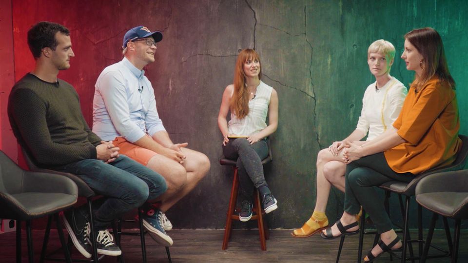Zu Gast in der stern-DISKUTHEK zu Startups: Pola Fendel, Janina Mütze, Markus Deibler und Oliver Rößling
