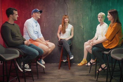 Zu Gast in der stern-DISKUTHEK zu Startups: Pola Fendel, Janina Mütze, Markus Deibler und Oliver Rößling