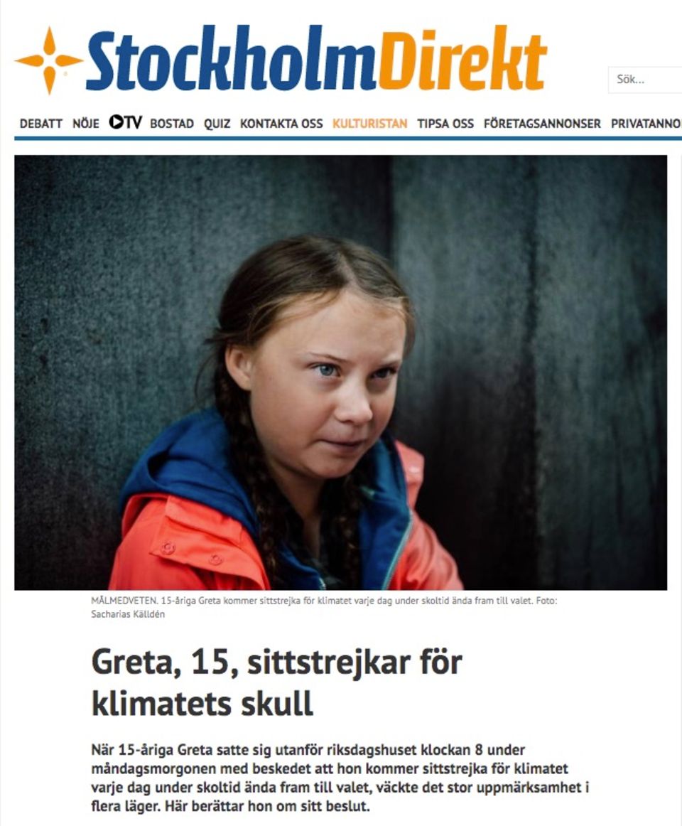 Fridays for Future : Ein Jahr Greta-Hype: So berichteten die Zeitungen am ersten Tag ihres Protests
