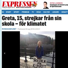 Greta Thunberg in schwedischen Zeitungsberichten