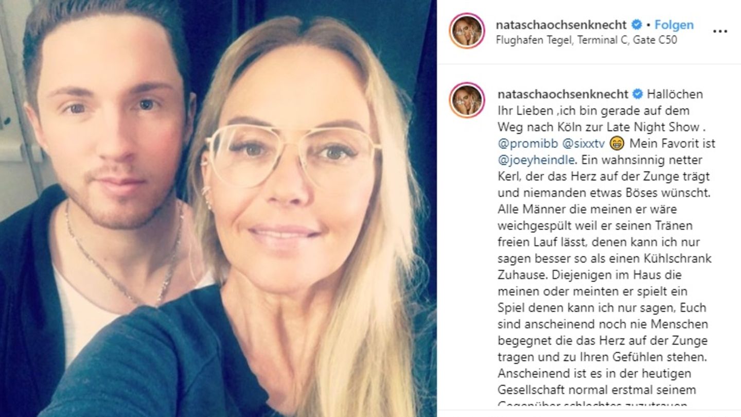 Natscha Ochsenknecht nimmt Joey Heindle in Schutz