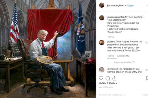 Jon McNauhgton: US-Maler enthüllt bizarres Trump-Gemälde - und Twitter-Künstler nutzen die Steilvorlage