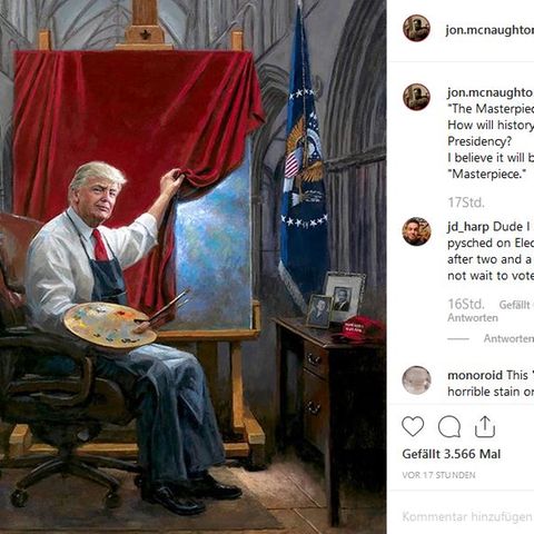 Jon McNauhgton: US-Maler enthüllt bizarres Trump-Gemälde - und Twitter-Künstler nutzen die Steilvorlage