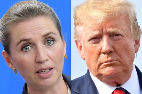 Dänemarks Ministerpräsidentin Mette Frederiksen (l.) und US-Präsdient Donald Trump