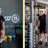 NEONxPolar: Fabian bei Gewichtübungen