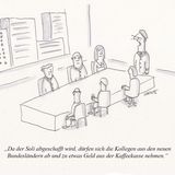Cartoon: Sieben Personen sitzen an einem Konferenztisch