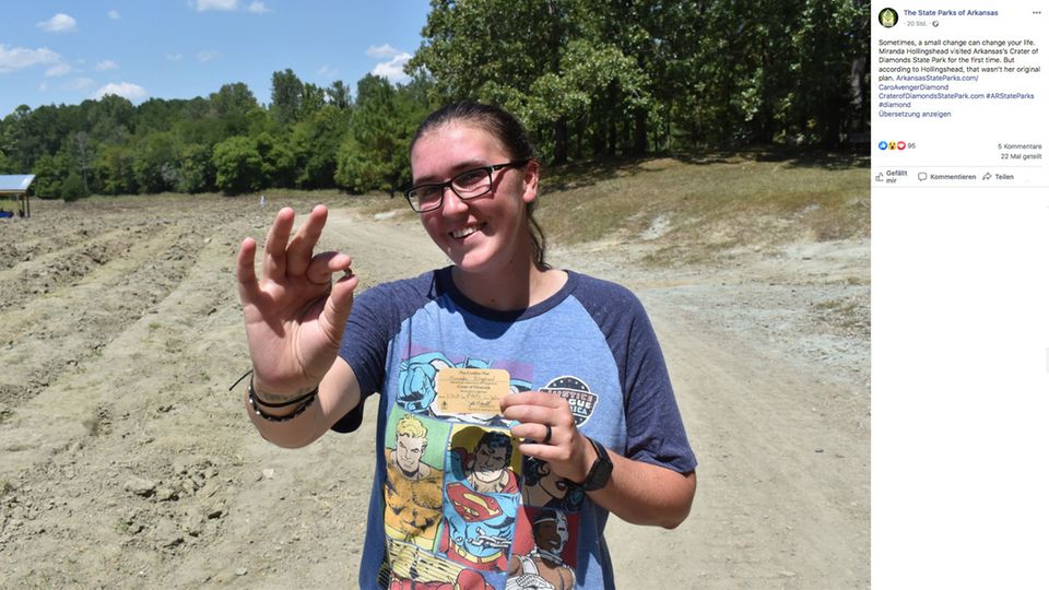 Glückliche Finderin: Miranda Hollingshead fand in einem Nationalpark einen Diamanten