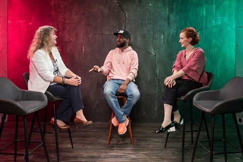 Alexandra Maria Linder, Theresa Bücker und Moderator Aimen Abdulaziz-Said