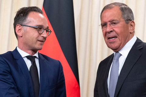 Heiko Maas und sein russischer Amtskollege, Sergej Lawrow in Moskau