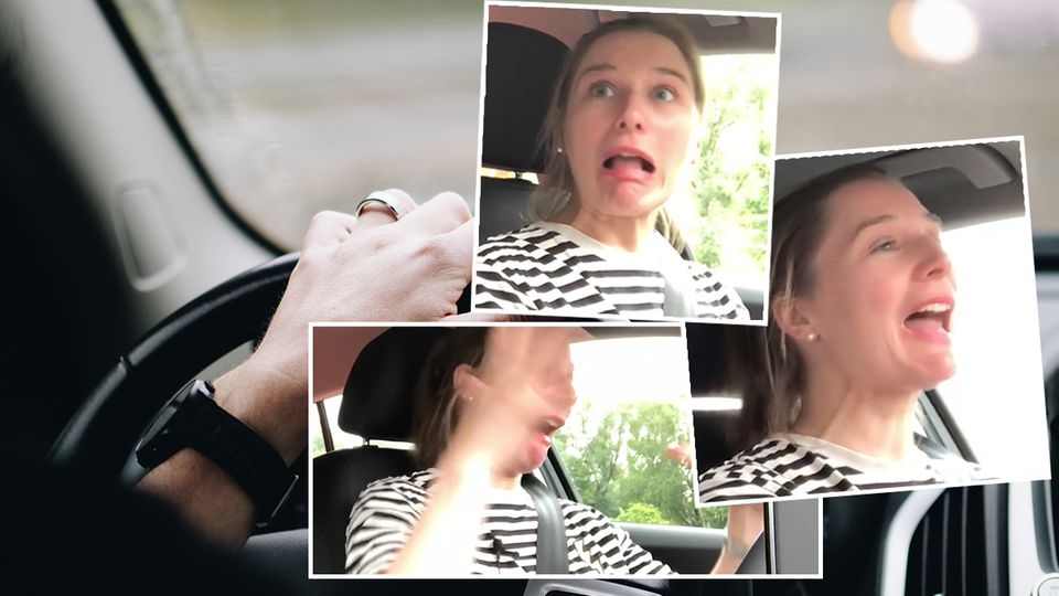 Julia beim Autofahren