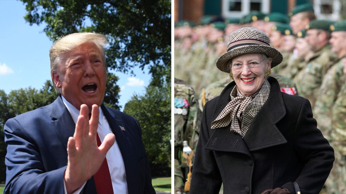 Donald Trump (l.) und Dänemarks Königin Margrethe II.