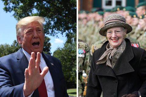 Donald Trump (l.) und Dänemarks Königin Margrethe II.