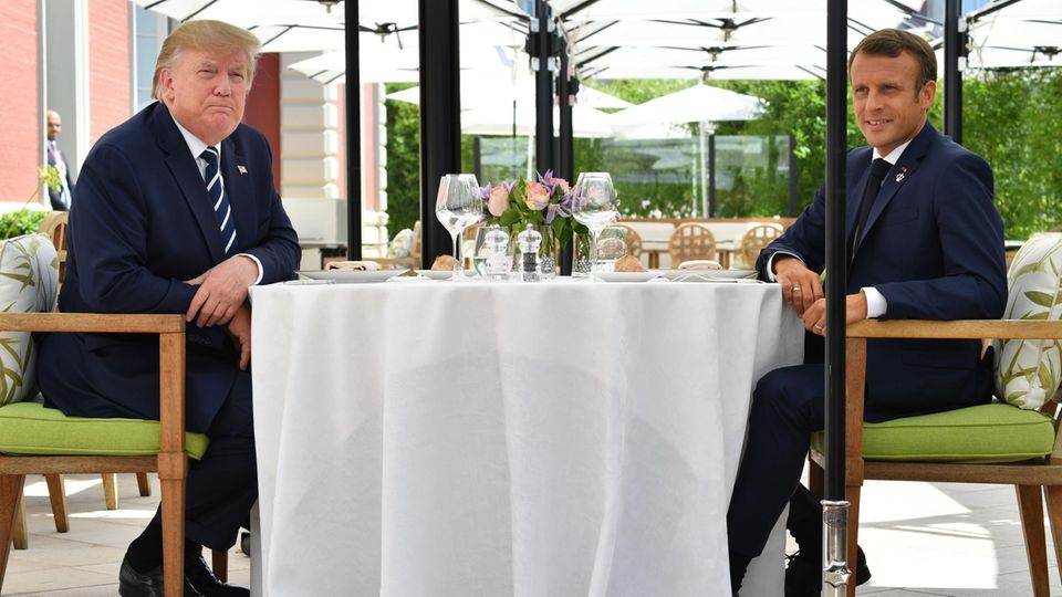 Donald Trump und Emmanuel Macron treffen sich vor dem offiziellen Start des G7-Gipfels 