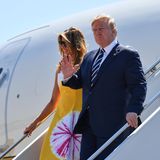 US-Präsident Donald Trump und seine Frau Melania waren an Bord einer Boeing 757 nach Biarritz gereist