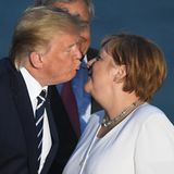 Donald Trump begrüßt Angela Merkel