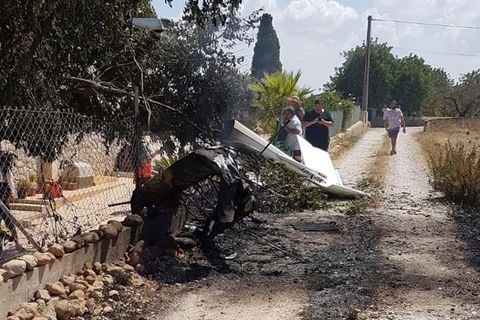 Wrack des Kleinflugzeugs auf Mallorca