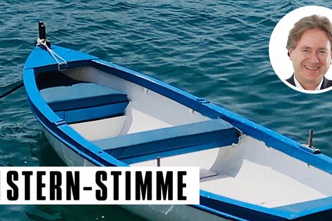 Fährt ohne Fahrplan-App: Bootstaxi am Strand von Mykonos