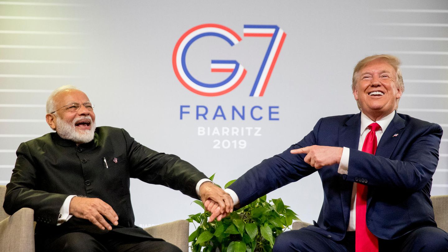 Gute Stimmung zwischen US-Präsident Donald Trump und Indiens Premierminister Narendra Modi