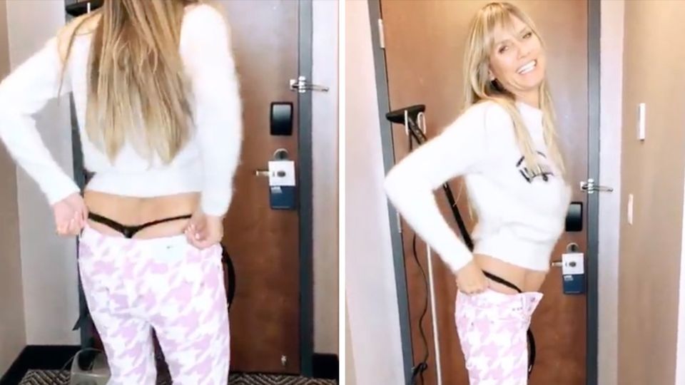 Heidi Klum passt nicht mehr in Größe S – und nimmt es mit Humor Heidi Klum passt nicht mehr in Größe S – und nimmt es mit Humor