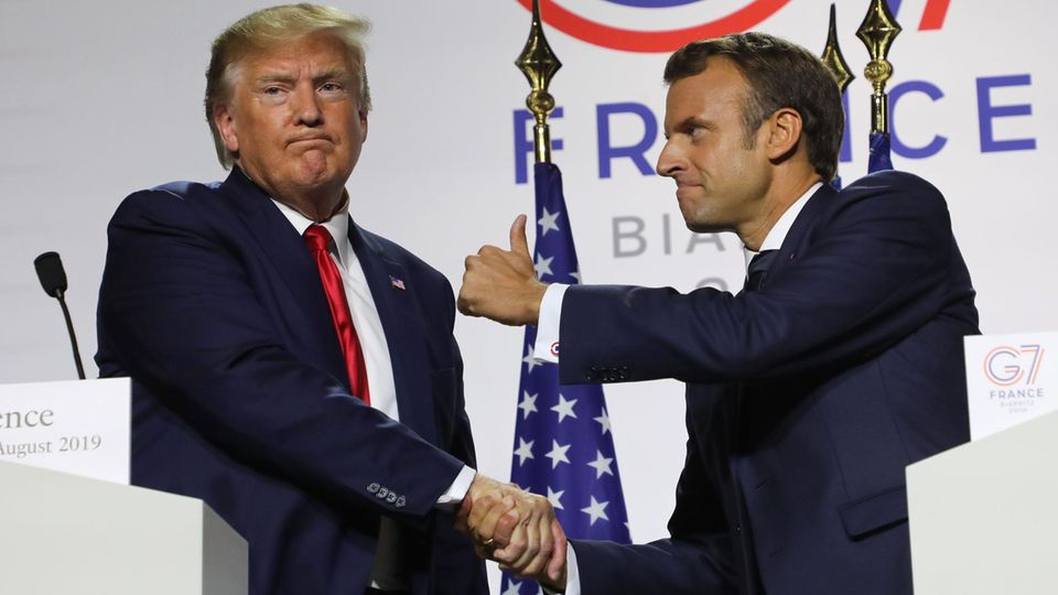 Daumen hoch: Emmanuel Macron (r.) und Donald Trump in Biarritz