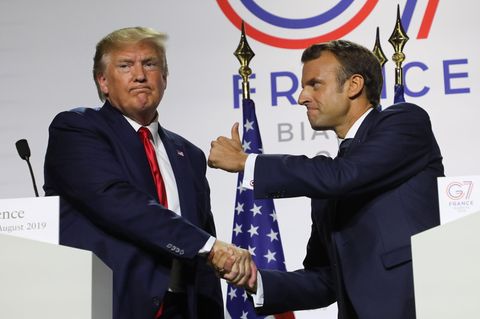 Daumen hoch: Emmanuel Macron (r.) und Donald Trump in Biarritz