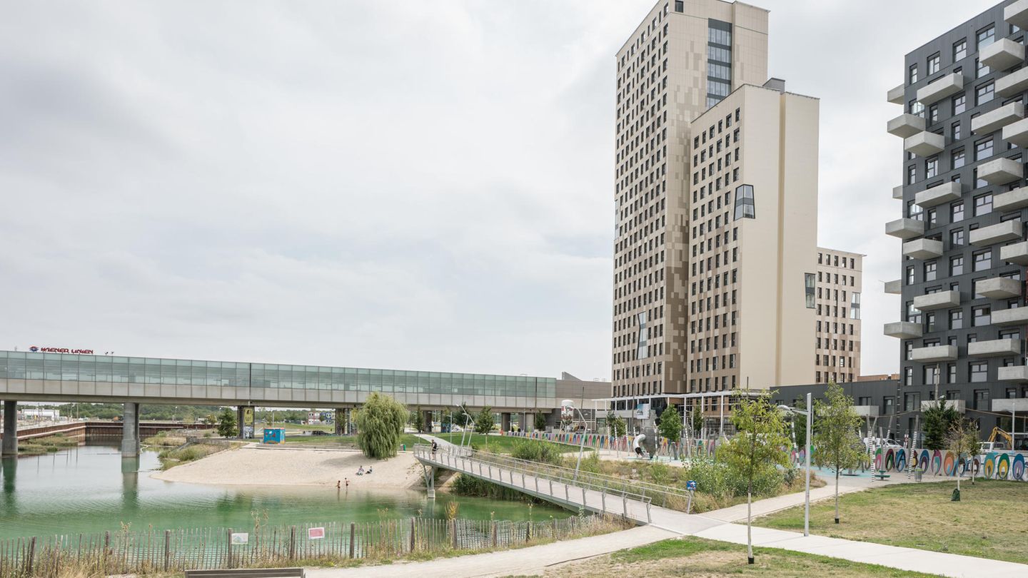 Das neue "Hoho Wien" liegt in der Seestadt im Nordosten der österreichischen Hauptstadt.