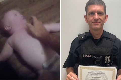 US-Cop rettet Baby vor dem Ersticken.