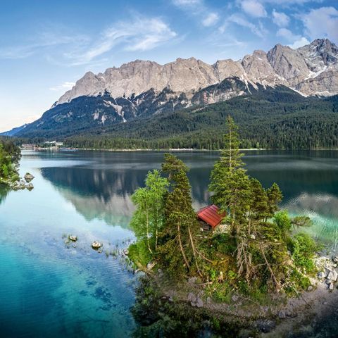 Eibsee und Zugspitze am Abend