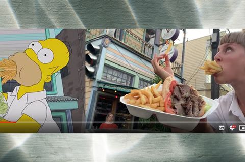 Frau mit Pommes