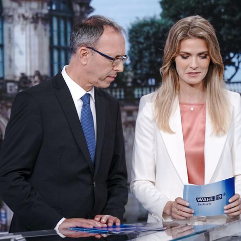 MDR-Moderatorin Wiebke Binder führte in der ARD durch weiter Teile des Wahlabends